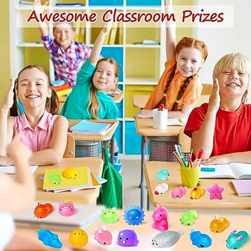 10/30/50PCS Glitter Mochi Squishy Toys Kawaii Fashion Squeeze Toys Party Favors for Kids Adults Stress Relief Toy Class Prizes fidget toys anti stress toys
