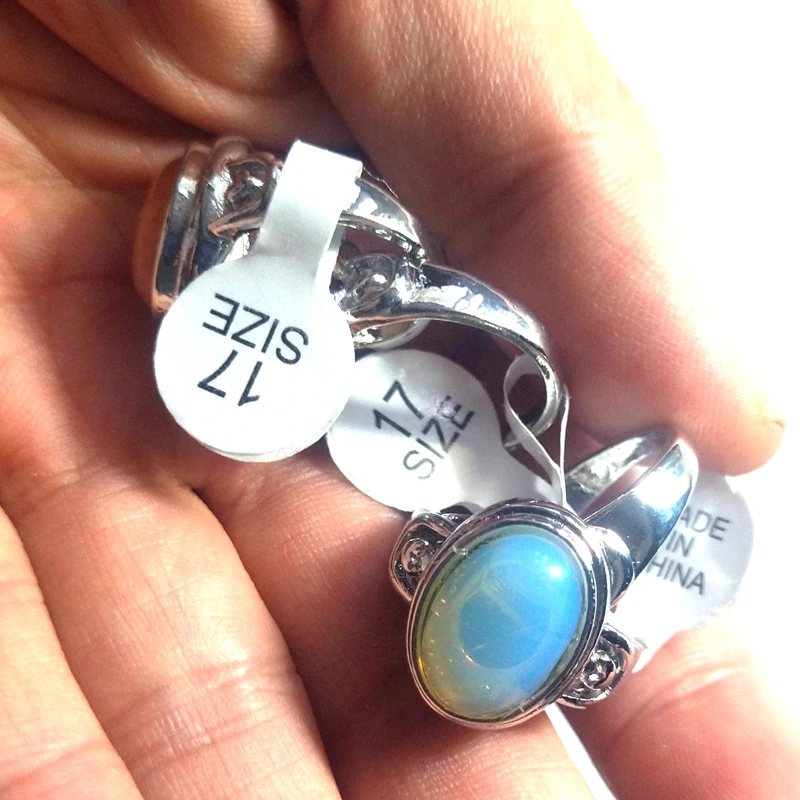 New Style Oval Natural Stone Rings 50pcs/lot For Women Fashion Rings 5