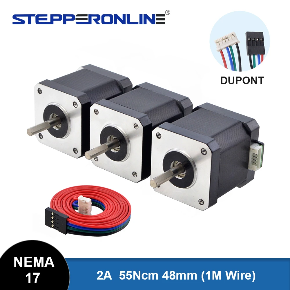 STEPPERONLINE Nema 17 스테퍼 모터 모터 48mm 0.55N.m 2A..