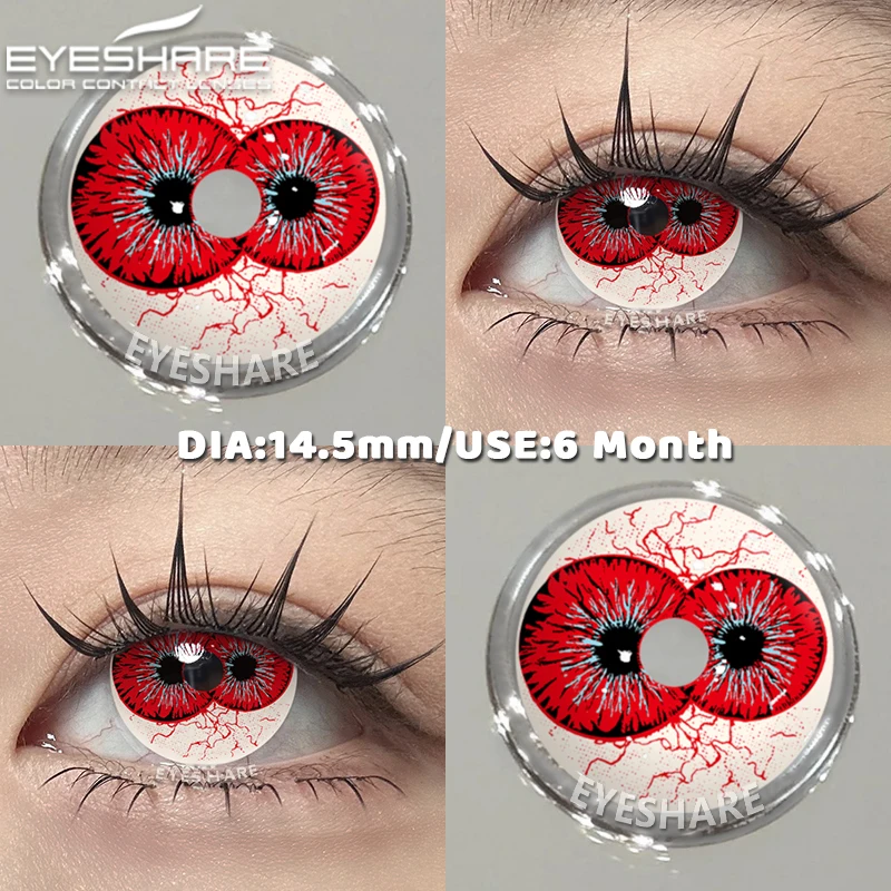EYESHARE Cosplay White Contact Lenses - Colored Anime Eye Makeup for Halloween Accessories