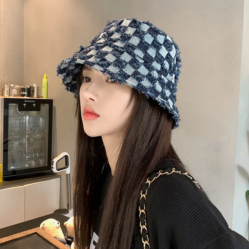 thumbnail image 2 of Cotton Denim Distressed Bucket Hat For Men & Women - Vintage Sun Hat With Adjustable Strap 2 of 12