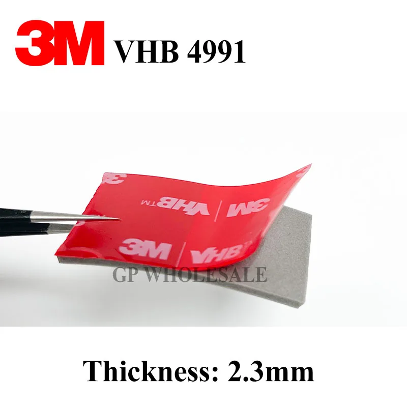 Nastro VHB 3M 4991 Nastro Adesivo Biadesivo In Schiuma Acrilica Grigio Spessore 2,3 Mm - Foto 7