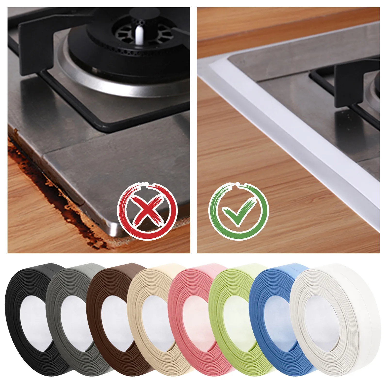 3.2m Shower Sink Bath Sealing Strip Tape Mildew Strip For Bathroom Kitchen Self Adhesive