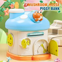 Mushroom House Piggy Bank for Kids Cartoon Money Saving Box Large Capacity Coin Storage Bank Educational Toys Children Gift 2