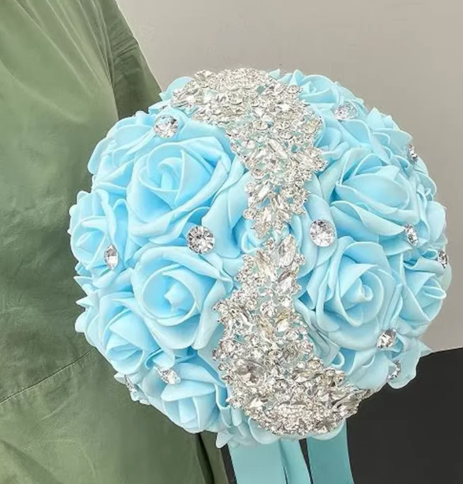 Perfectlifeoh結婚式bouque花ホワイト花嫁介添人ブライダルブーケ人工