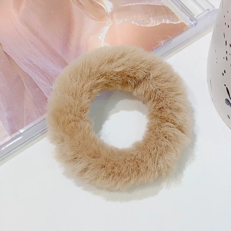 Vibrant Fluffy Hair Band Plush Scrunchie - Stylish Hair Accessory