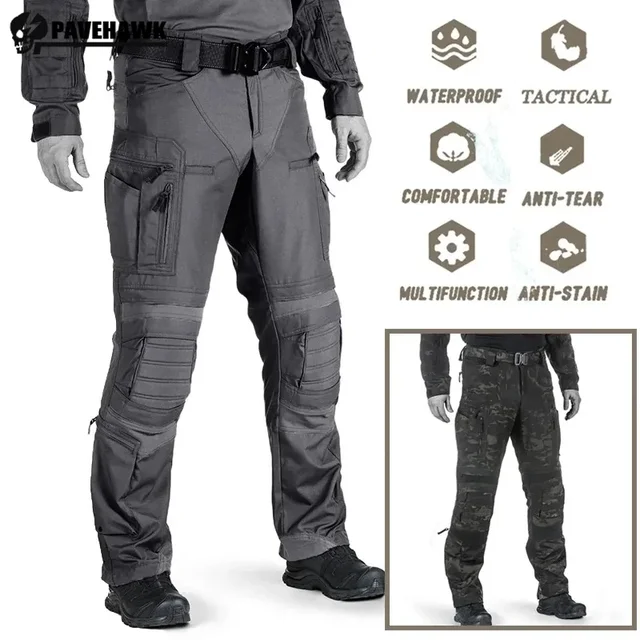 P40 Waterproof Tactical Cargo Pants Men Resistant Multiple Pockets Combat Training Trousers Outdoor Camouflage Paintball Pants 1
