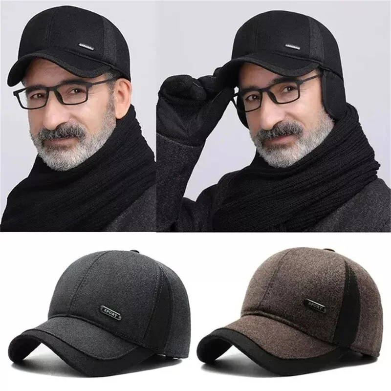 Waterproof Sports Cap Comfortable Adjustable Lined Earflap Cap Lightweight Winter Hat for Casual 3