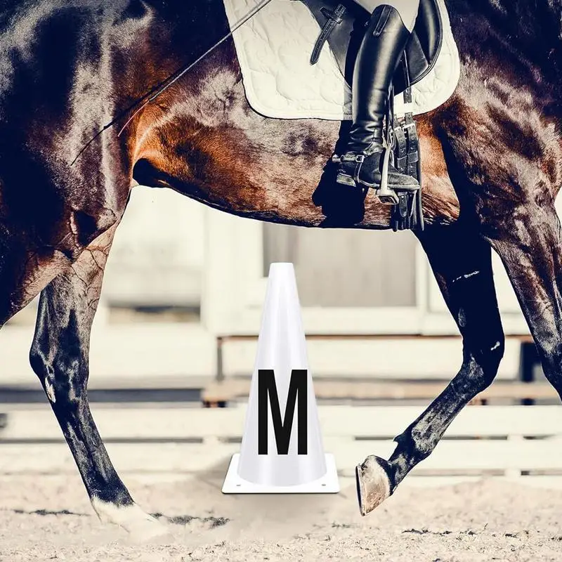 Training Cones Portable White Dressage Letters Competition Dressage Markers Stackable Sports Training Cones For Equestrian