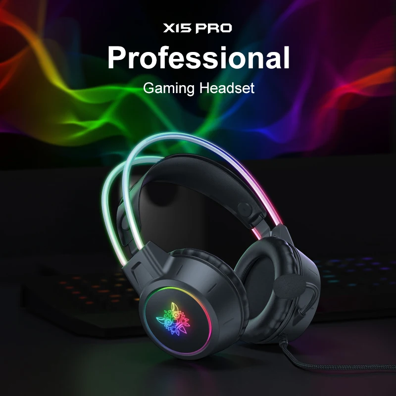 Headset Gamer Onikuma, RGB, Xbox One, PS4, PC, Mobile, Cancelamento de  Ruído, Preto - X-15