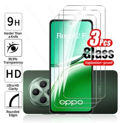 3-Pack 9H Tempered Glass Full Cover Screen Protector Case for Reno12 FS 5G (Transparent-3PCS)
