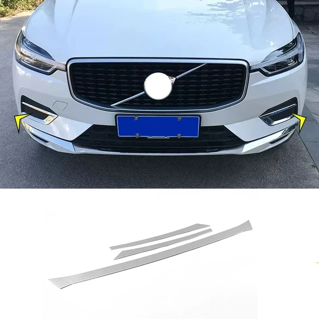 Für Volvo XC60 2018-2022 Edelstahl steerl frontschürze unter Bottom Grille  Grill Abdeckung Außen Protector Streifen Zubehör - AliExpress