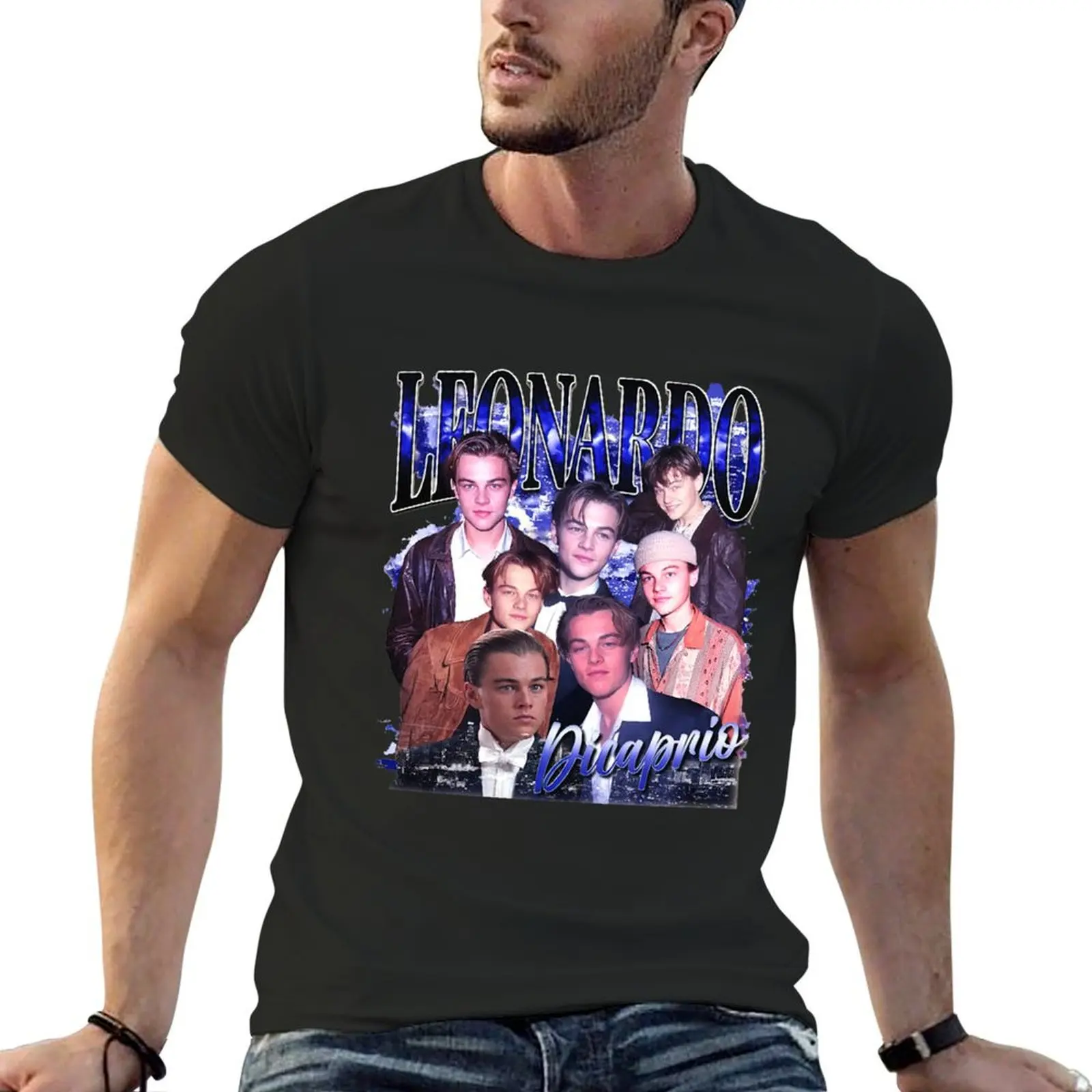 

Leonardo DiCaprio 90s Vintage T-Shirt tops quick drying graphics graphic t shirts fruit of the loom mens t shirts