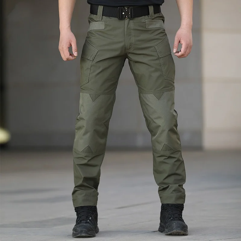 Men IX6 Combat Training Tactical Pants Spring Autumn Camo Multi pockets Work Trousers Overalls Outdoor Hiking Sports Cargo