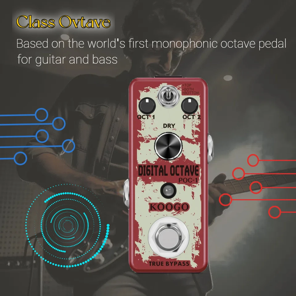 Amuzik Pure Octave Guitar Pedal Octaver Digital Octpus 11 Kinds