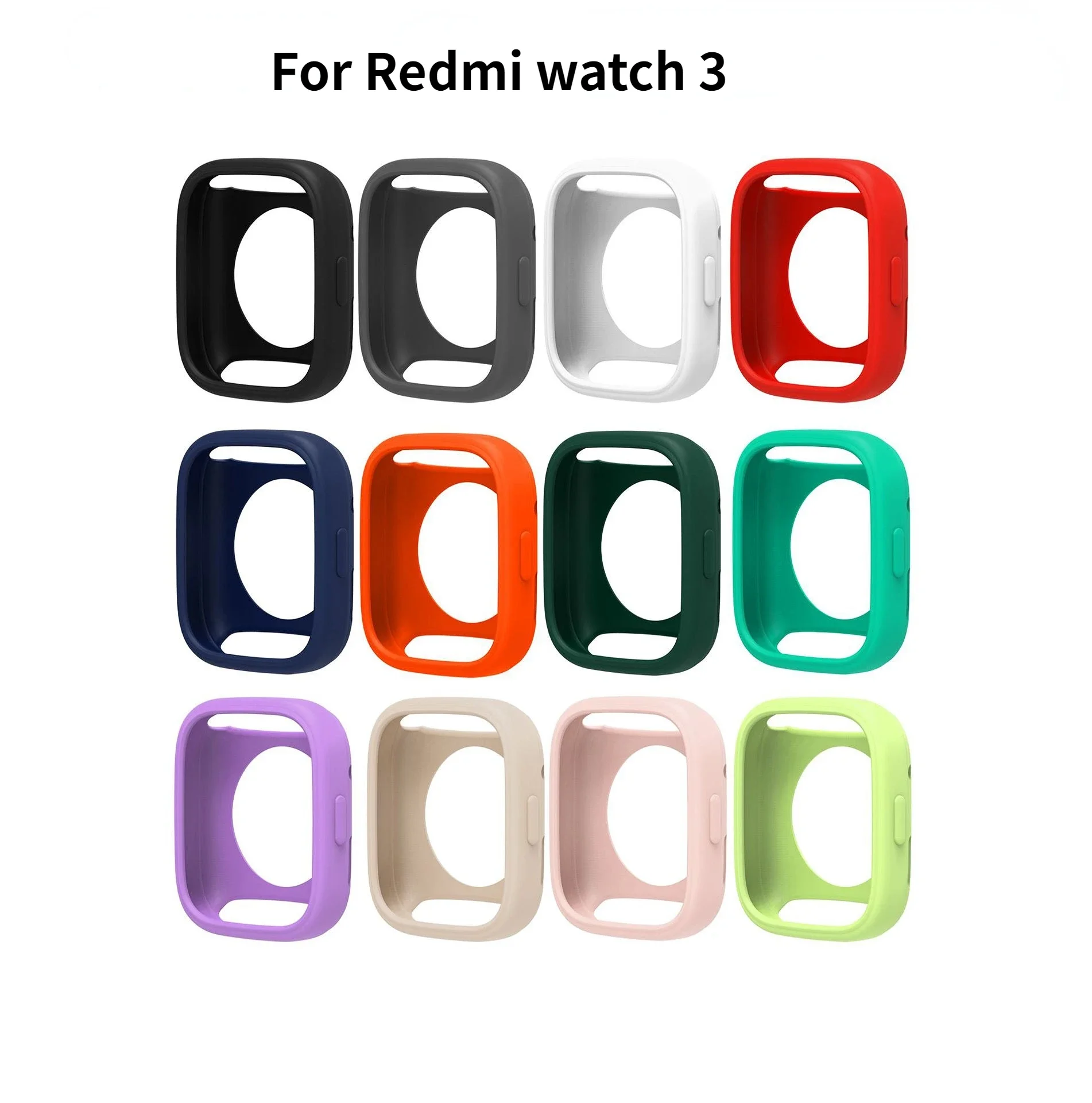 

Protective Case for Xiaomi Redmi Watch 3 Soft Silicone Shell Frame Bumper Protector for Redmi Watch3 Smart Watch Cover Case