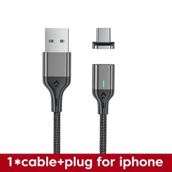 AUFU Universal Magnetic Charging Cable - USB Type C Charger - 1m(3.3ft) (For iOS Black Cable)