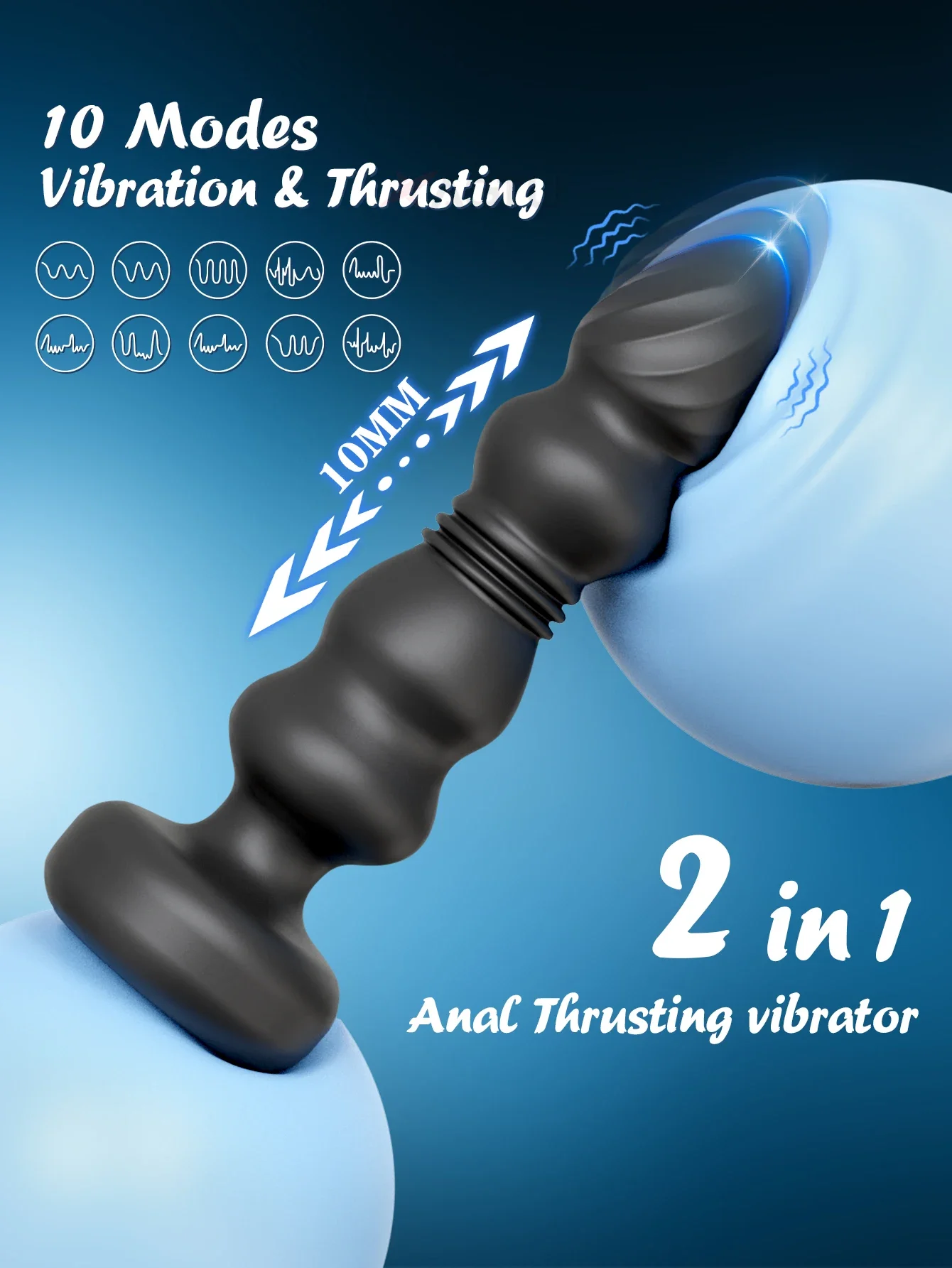 Thrusting Butt Plug Vibrator Anal Beads Male Prostate Massager Telescopic Vibrating Anal Plug Stimulator Sex Toys for Women Men Thrusting Butt Plug Vibrator Anal Beads Male Prostate Massager Telescopic Vibrating Anal Plug Stimulator Sex Toys for Women Men
