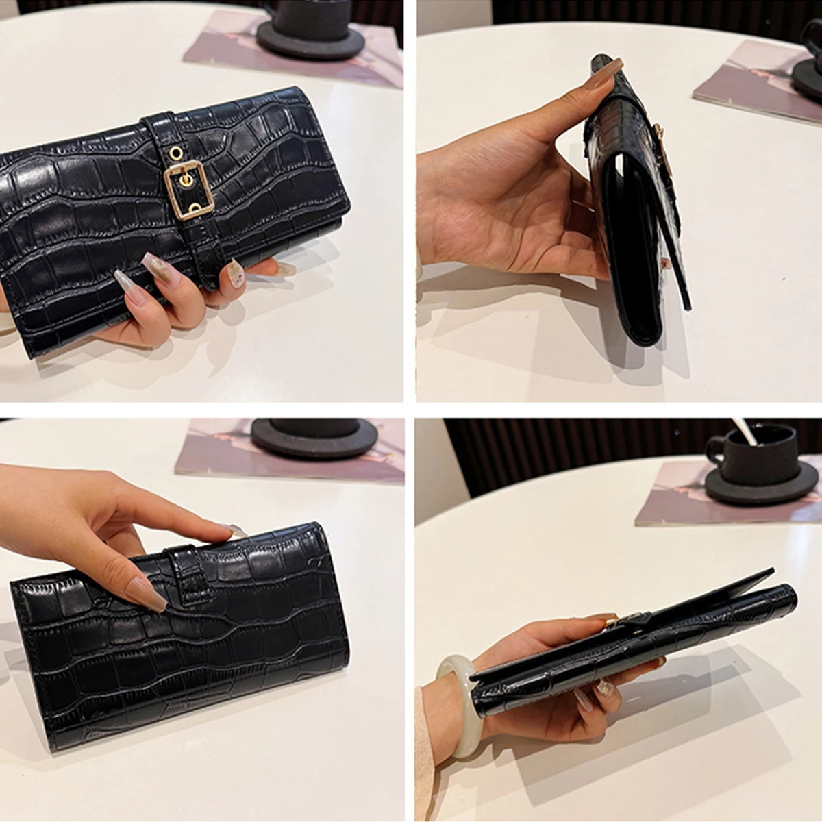 Cartera Para Mujer Gran Capacidad,billetera Con Bloqueo Rfid Naranja