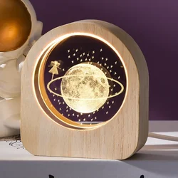 Decorazione da scrivania in vetro cristallo 3D inciso Sistema Solare regalo