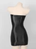 Sexy Women Oil Glossy Sheer Bodycon Dress Females See Through Strapless Pencil Dress Smooth Tight Mini Dress Clubwear 6