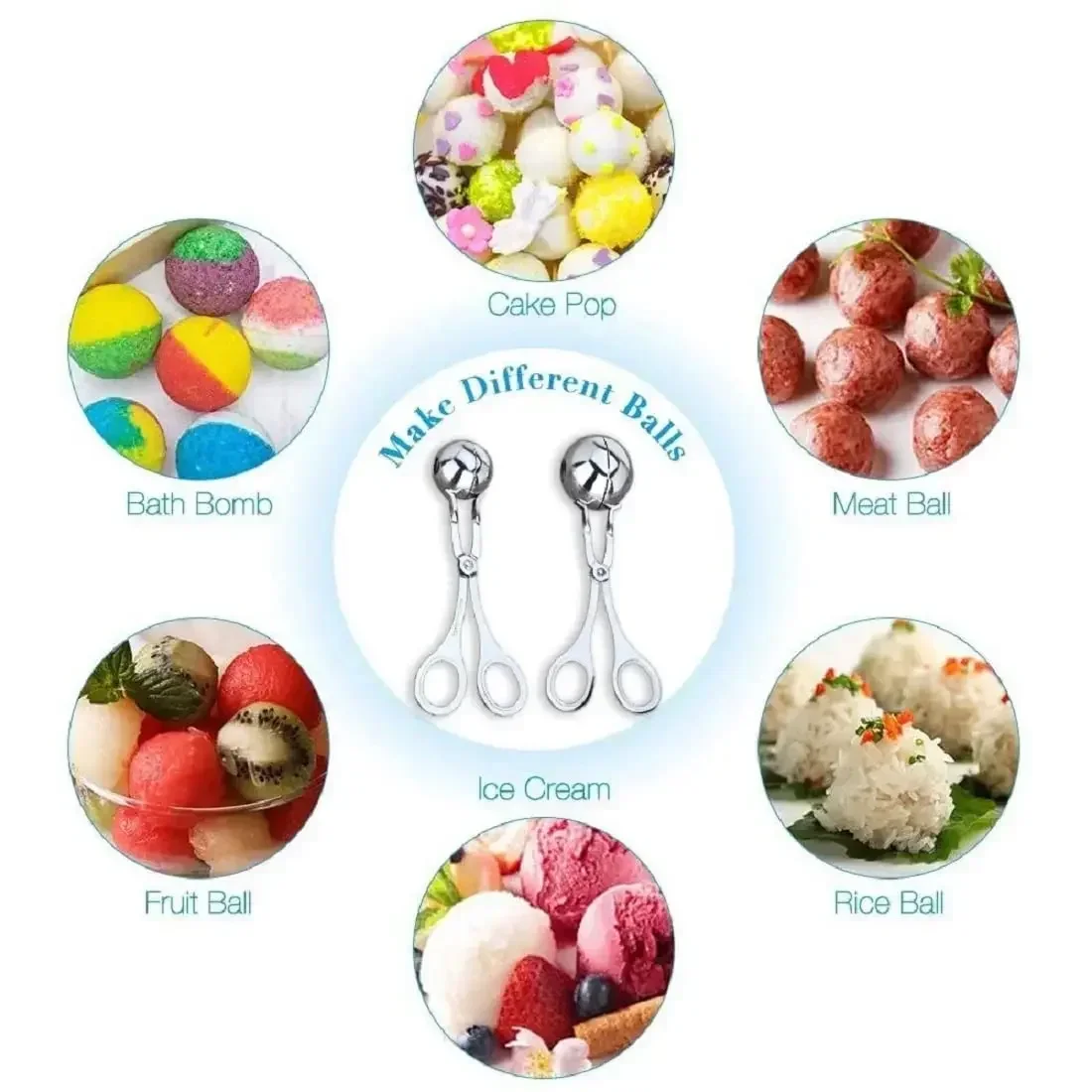 Meat Ball Maker Tool Stainless Steel Clip Round Rice Ball Shaper Spoon Meatball Making Mold Non Stick Stuffed Kitchen Gadget meat ball maker