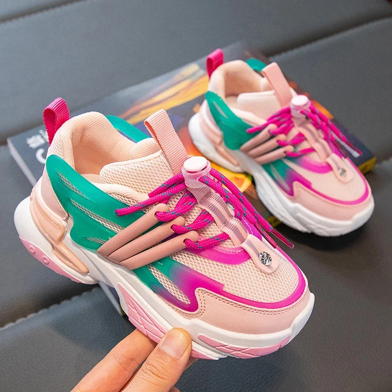 

Kids Pink Sneakers Children Platform Sports Shoes 3-12 Years Girls Height Increase Shoes Boys Black New Shoe Size 26-37