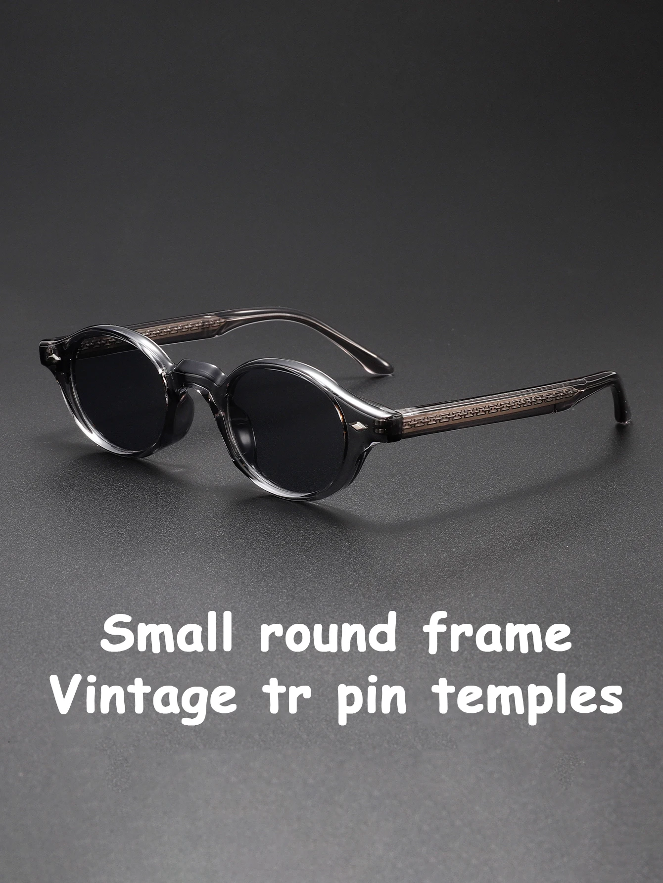 الرجعية إطار دائري صغير TR90 الملمس شخصية طباعة النظارات الشمسية PinThrough ArmStreet نمط الأزياء الإكسسوارات الإطار الزخرفية