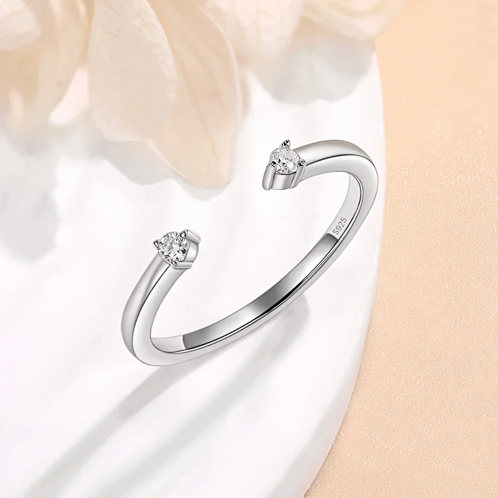 JIEKAYUAN Anillo De Boda De Moissanita Para Mujer, Color D, VVS1, Anillo De Eternidad De Moissanita, Chapado En Oro Blanco De 18 Quilates, Anillos De Compromiso De Plata Esterlina S925 Para