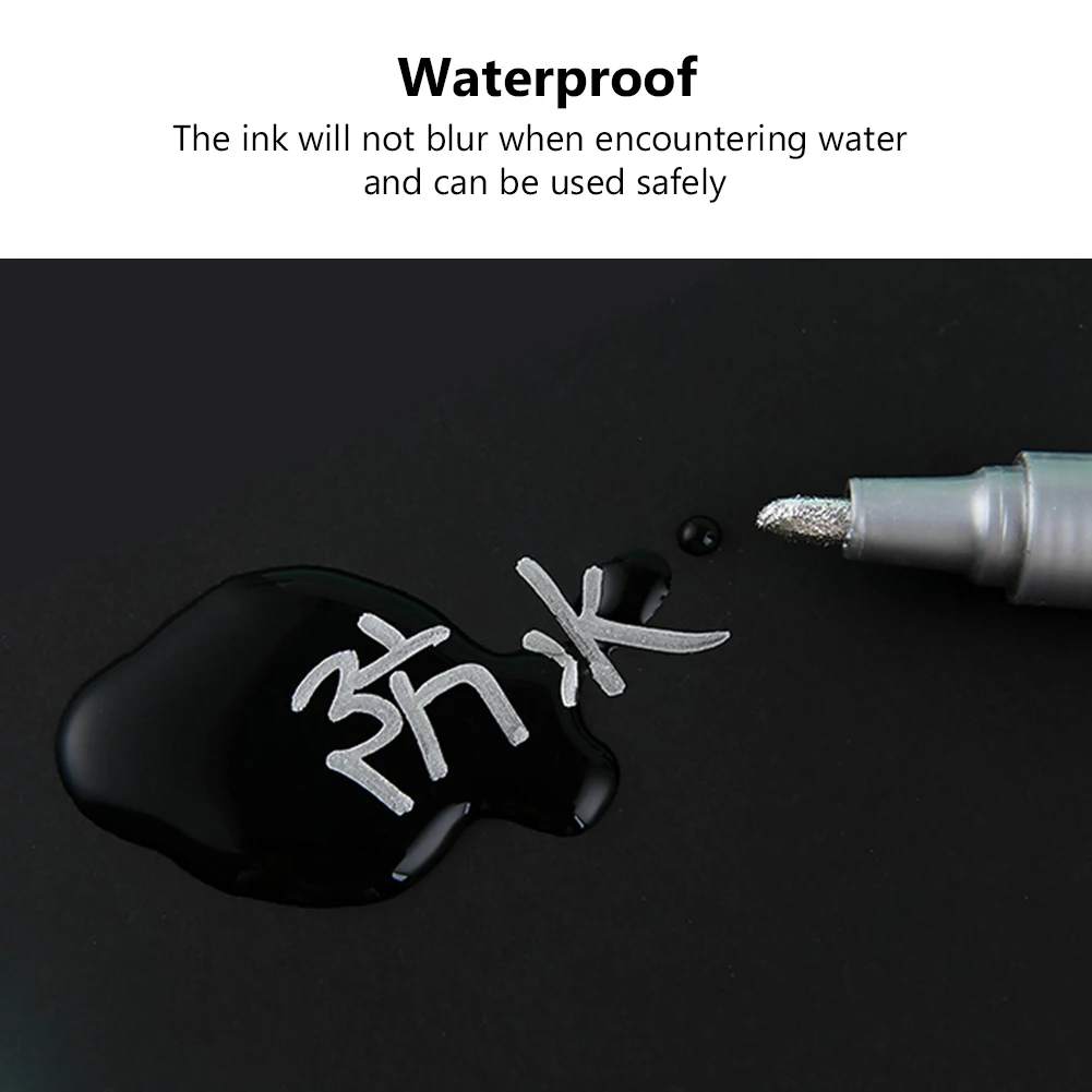 Marker Pens 6 Pcs Colorful Permanent Paint Marker Waterproof White Markers Tire Tread Rubber Fabric Paint Metal 12 Colors