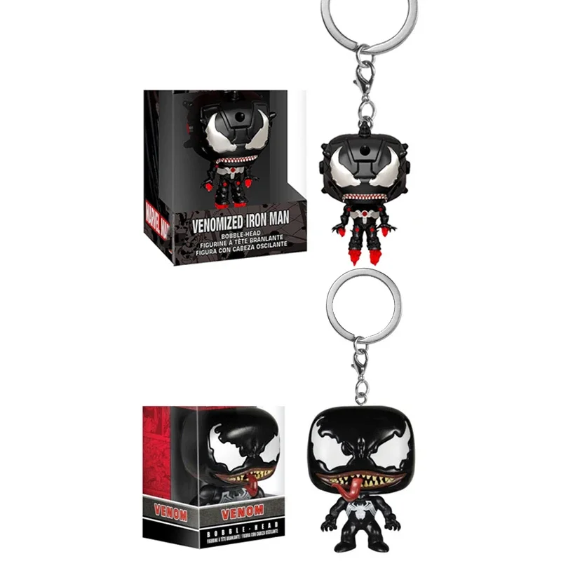 Funko Marvels Toys Venomized Iron Man Venom Pocket Portachiavi Vinyl Action Figure Collection Model Toys For Children Regalo Di Natale
