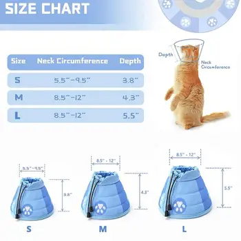 Pet Cat Dog Elizabethan Collar Cute Anti-Bite Lick Surgeries Wound Cats Protective Neck Collar Cone Recovery Wound Cats Collar 6