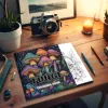 Fungi Coloring Book 24 Page Adult Picture Books Gift For Birthday Party Relieve Stress Kill Time Graffiti Painting Drawing Art 4