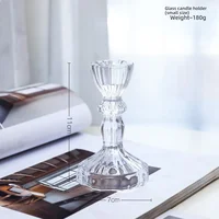 Glass Candle Wick Holder Clear Pillar Table Design Candlestick for Dining Decor 4