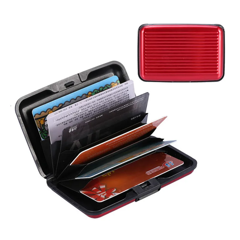 1 Pc Mannen Aluminium Bank Kaarthouder Blocking Hard Case Wallet Solid Credit Card Anti-Rfid Scanning Beschermen Kaart houder