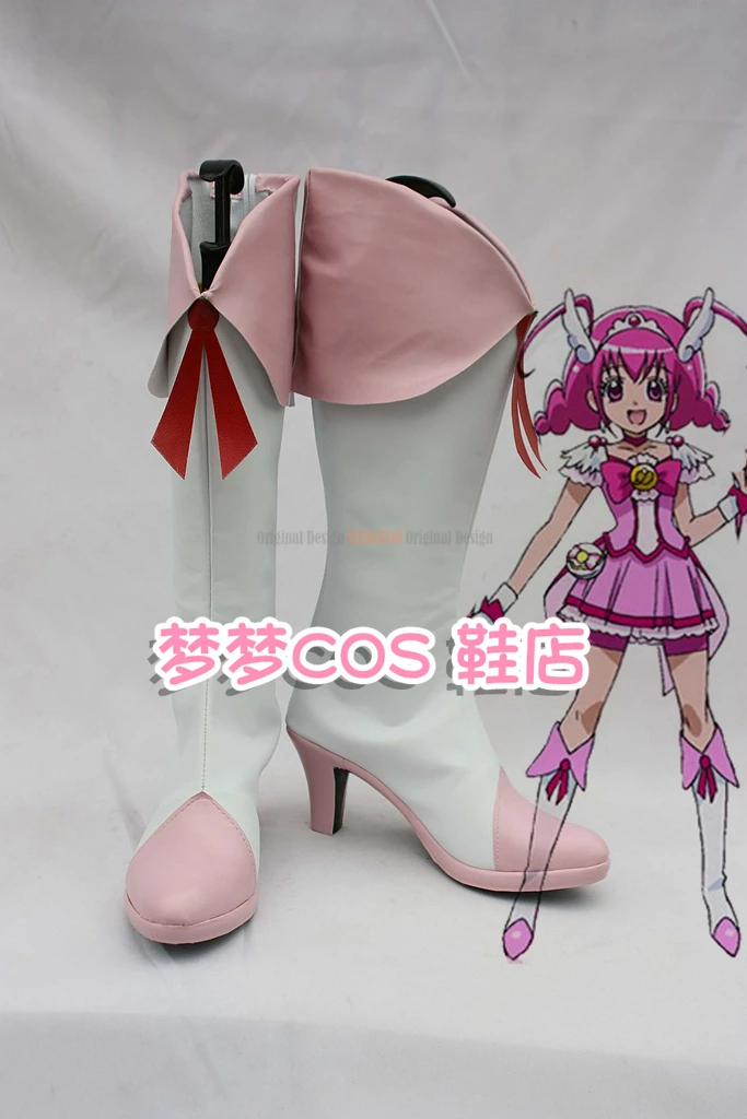 

HappinessCharge PreCure!/Pretty Cure! smile Cure Happy Anime Characters Shoe Cosplay Shoes Boots Party Costume Prop