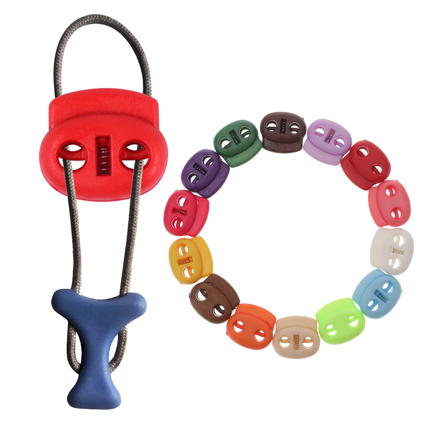 

25pcs Cord Locks End Spring Stopper Fastener Slider End Spring Stoppers Toggles for Drawstring ( )