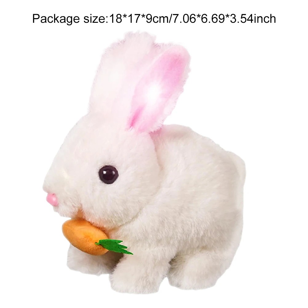 New Simulation Electric Rabbit Pet Toys Cute Electric Rabbit Interactive Toys Gift for Toddlers Birthday Plush Carrot Bunny Toys 5
