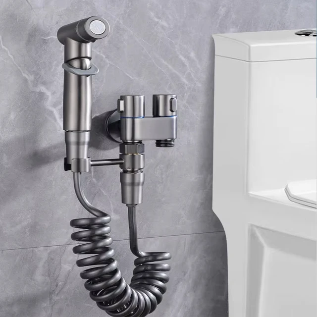 2025 ใหม่ทองแดงมือถือห้องน้ํา sprayer, bidet ก๊อกน้ํา, หัวฝักบัว,สุขาภิบาลห้องน้ําก๊อกน้ํา, double outlet bidet 4