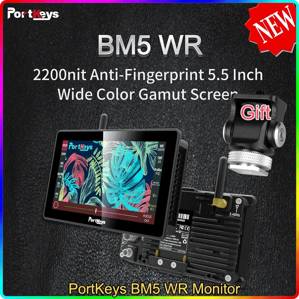 PortKeys BM5 WR Monitor 2200Nit SDI-HDMI wireless camera control for RED KOMODO/BMPCC 4K/6K 6K Pro/Sony/Canon