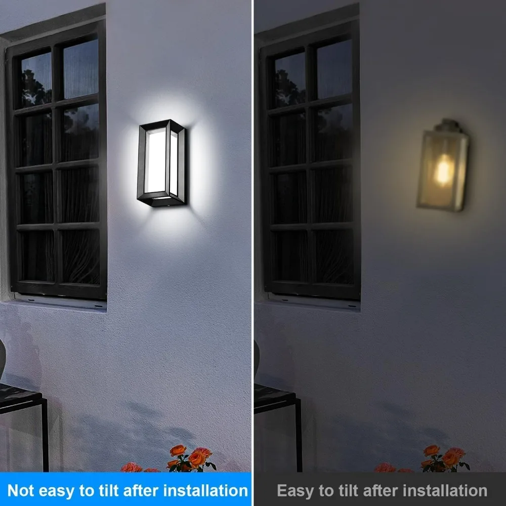 Outdoor LED Wall Porch Light, 1800 Lumens 6000K Daylight White, 18W IP65 Waterproof and Rust-Resistant Wall Sconce Light Fixture