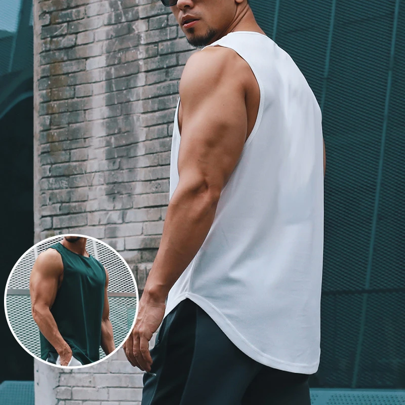 

2Pcs Sport Vest Men 2023 Spring Summer New Fitness Sports Gym Running Training Vest Breathable Multi-color Casual Pullover Tops