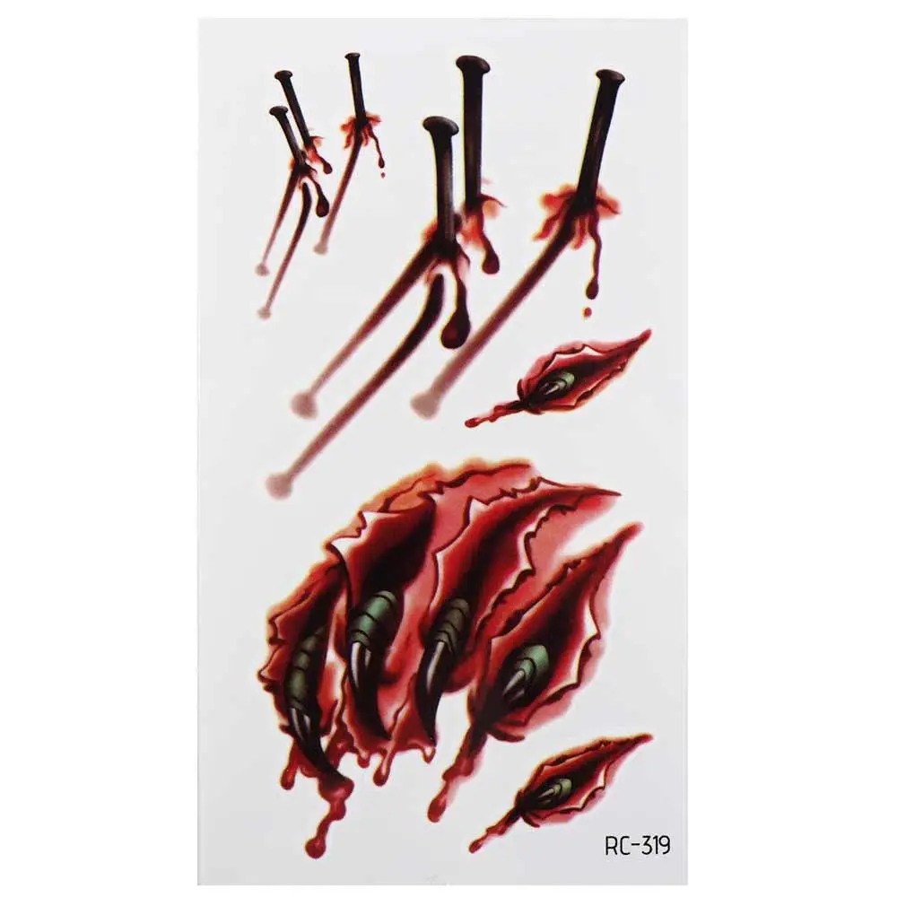 Face Patch Halloween Temporary Tattoos Waterproof Lifelike Tattoo Stickers Spider Scar DIY Scar Spider Design