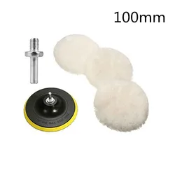 Premium Soft Wool Car Polishing Pad - Universal 3/4 Inch Waxing and Cleaning Accessory (100MM Set)