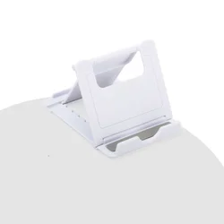Compact Portable Folding Phone and Tablet Stand - Universal Plastic Holder (White)