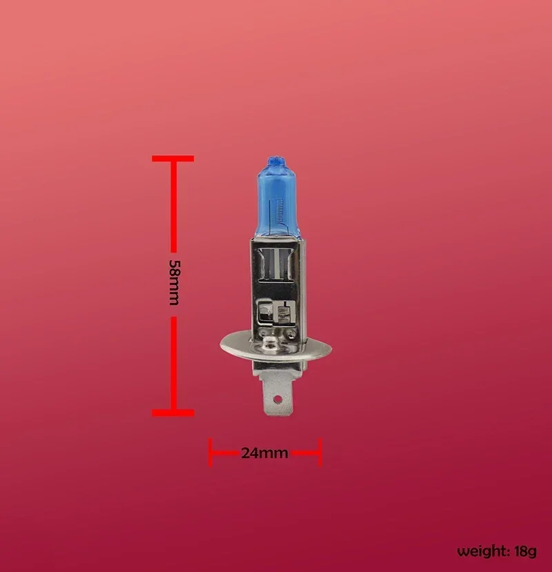 2pcs Blue H1 12V 100W Xenon Halogen Car Headlight Head Quartz Glass 5000K-6000K Light Lamp Bulbs for LED Headlight Fog and Headlight Bulbs