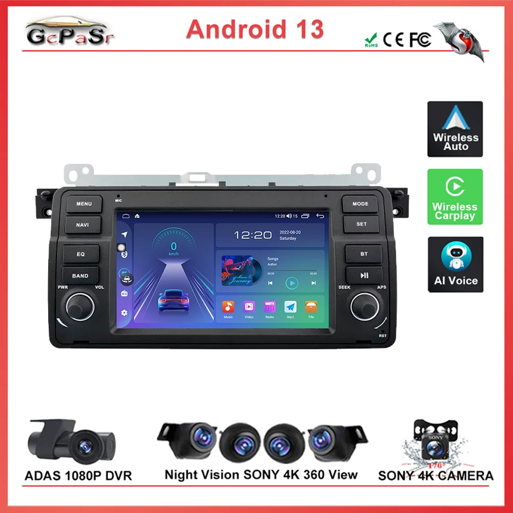 Autoradio Android 13 Lettore Video Multimediale Per Bmw E46 M3 318/320/325/330/335 Rover 75 Navigazione Gps Stereo Head Unit Screen
