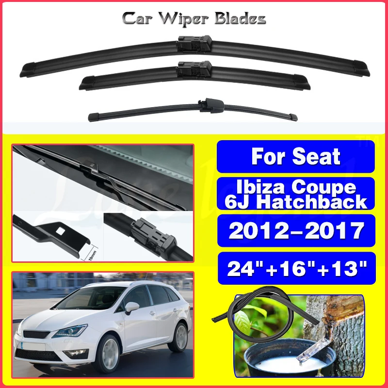 Spazzole Tergicristallo Anteriore E Posteriore Per Seat Ibiza Coupe 6J Hatchback 2012 - 2017 Parabrezza Parabrezza 24 "16" 13"