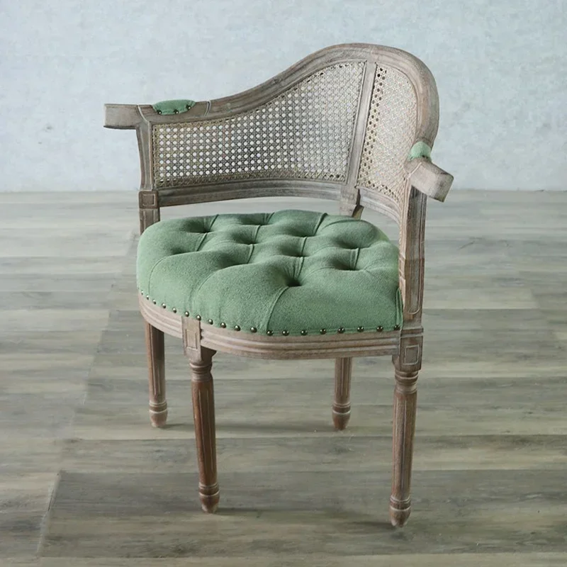 Made French Country Armchair, American Light Luxury Retro Dining Chair, Cafe, Bar, Designer Leisure Chair