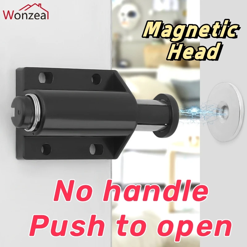 Cabinet Catches Magnet 1/2pcs Black Color Door Stops Closer Furniture Magnetic Hidden Kitchen Door Stoppers Damper er